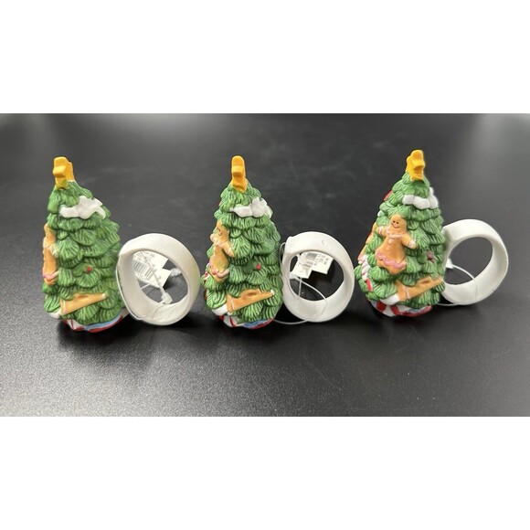 Christmas Tree Ceramic Napkin Rings (6) - Picture 3 of 12